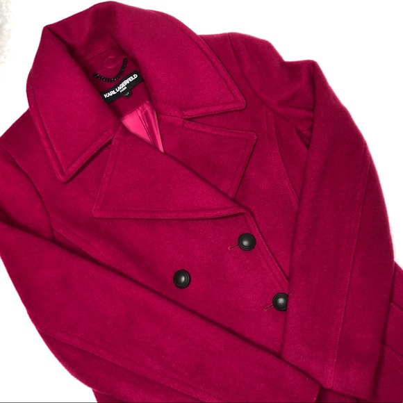 Karl Lagerfeld Women’s Double Breasted Pea Coat - Picture 3 of 3